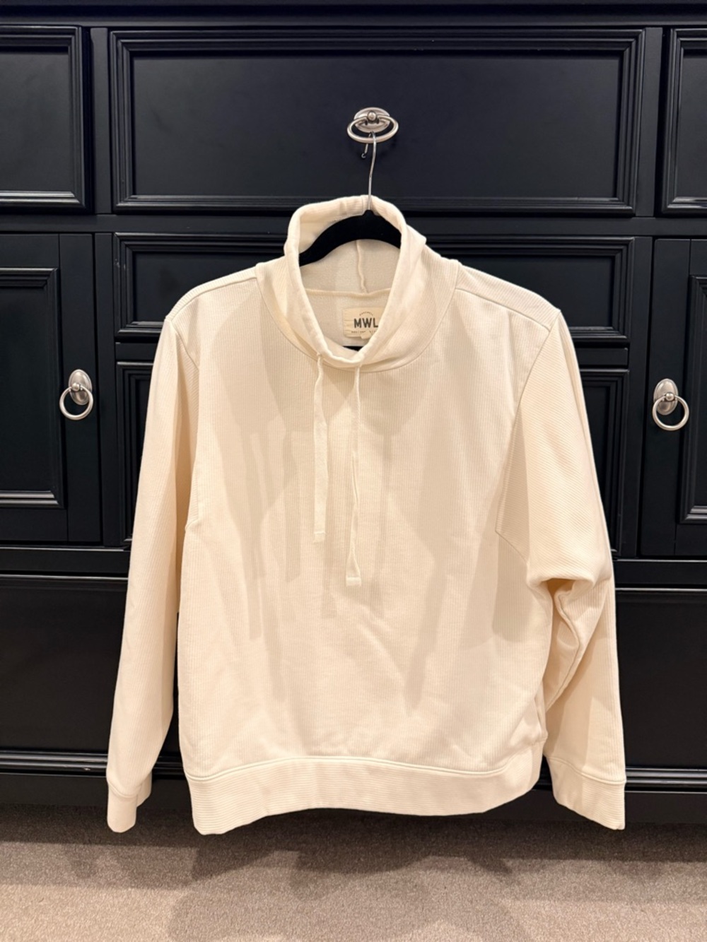 Madewell Cream Funnel Neck Pullover Size Small